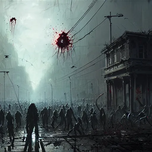 Image similar to zombie apocalypse by greg rutkowski, detailed