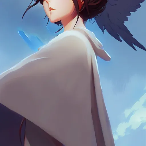 Image similar to biblically accurate angel, portrait shinkai makoto studio ghibli studio key hideaki anno sakimichan stanley artgerm lau rossdraws james jean marc simonetti elegant highly detailed digital painting artstation pixiv