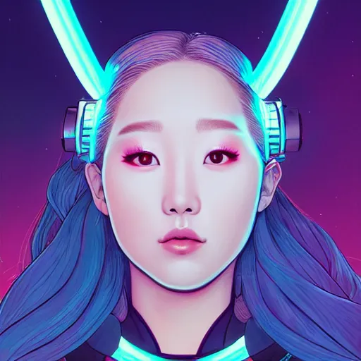 Prompt: portrait painting of a cyborg kim lip from loona, sharp focus, award - winning, trending on artstation, masterpiece, highly detailed, intricate. art by josan gonzales and moebius and deathburger
