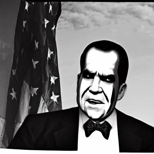Prompt: Richard Nixon as a juggalo
