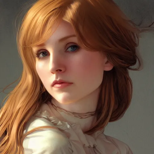 Image similar to Erin Moriarty, highly detailed, digital painting, artstation, concept art, smooth, sharp focus, illustration, ArtStation, art by artgerm and greg rutkowski and alphonse mucha and J. C. Leyendecker and Edmund Blair Leighton and Katsuhiro Otomo and Geof Darrow and Phil hale and Ashley wood and Ilya repin and Charlie Bowater