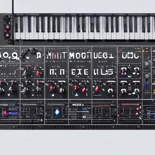 Prompt: futuristic concept art of moog synthesizer in 2 0 3 3, hyper realistic, extreme detail, ray tracing, spot lighting, catalogue entry