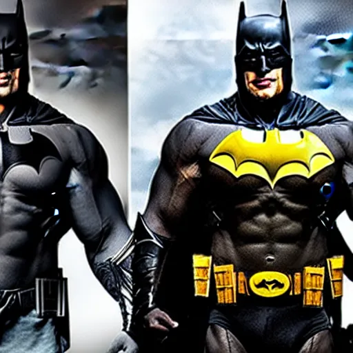 Image similar to Dwayne Johnson as batman