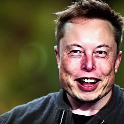 Image similar to elon musk with rhino horn angry