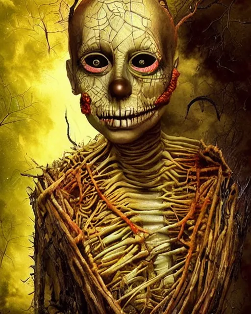 Prompt: halloween mummy theme surrealist art in the styles of igor morski, jim warren, and a tim burton film, intricate, hyperrealistic, accurate facial details, profile picture with chromakey!!! background, volumetric lighting