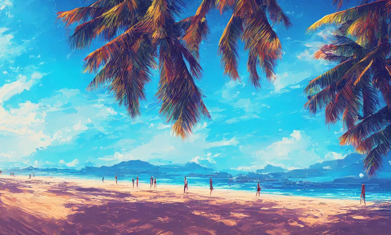 Image similar to paradise beach by alena aenami artworks in 4 k