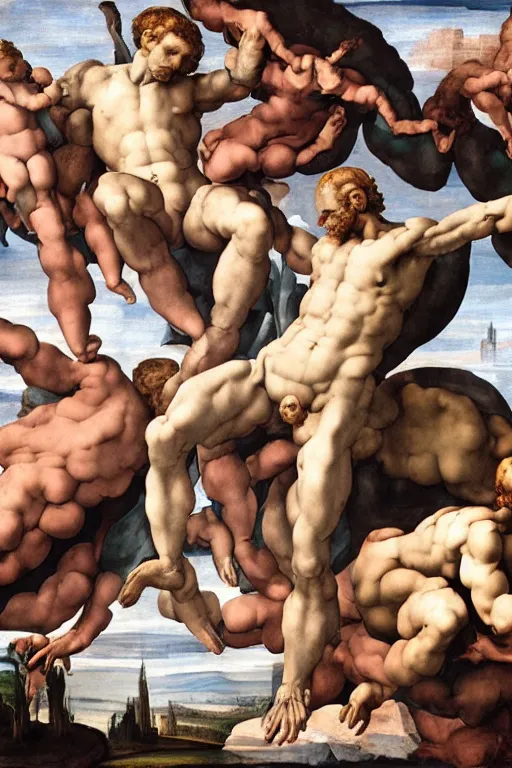 Image similar to creation of adam by michelangelo, cyborg and human, ultra detailed,