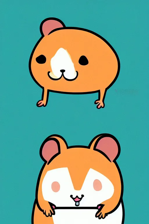 Image similar to minimalist boho style art of a colorful hamster, illustration, vector art