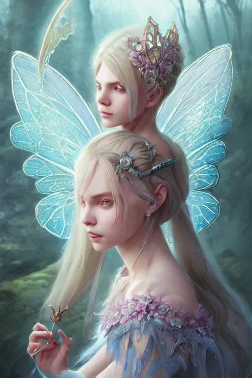 Image similar to fairy princess, highly detailed, d & d, fantasy, highly detailed, digital painting, trending on artstation, concept art, sharp focus, illustration, art by artgerm and greg rutkowski and fuji choko and viktoria gavrilenko and hoang lap