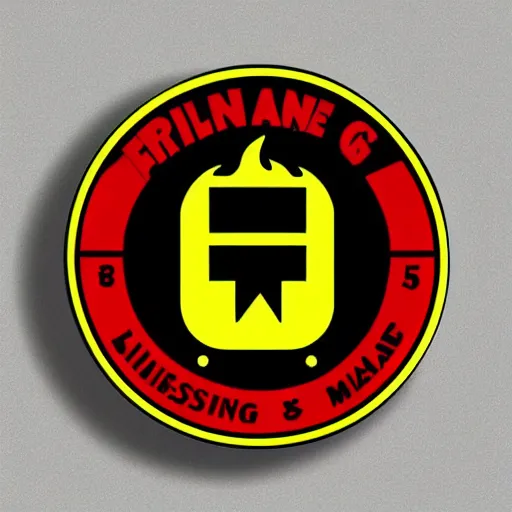 Image similar to a photo of a retro 1 9 7 0 s minimalistic clean fire warning label enamel pin, no text, studio lighting, behance