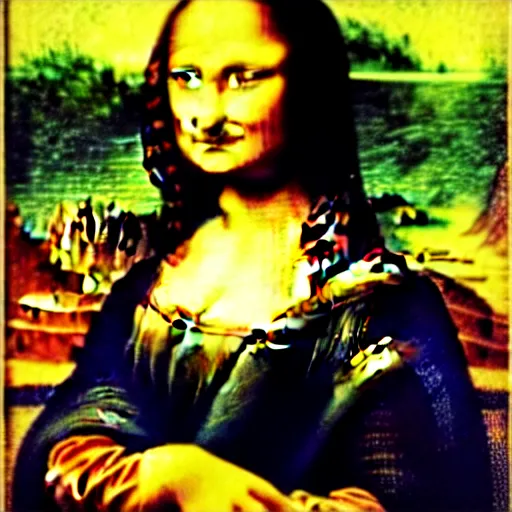 Image similar to the mona lisa painted by van gogh