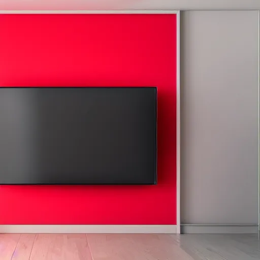 Image similar to a TV on a red background 8k hdr very detailed