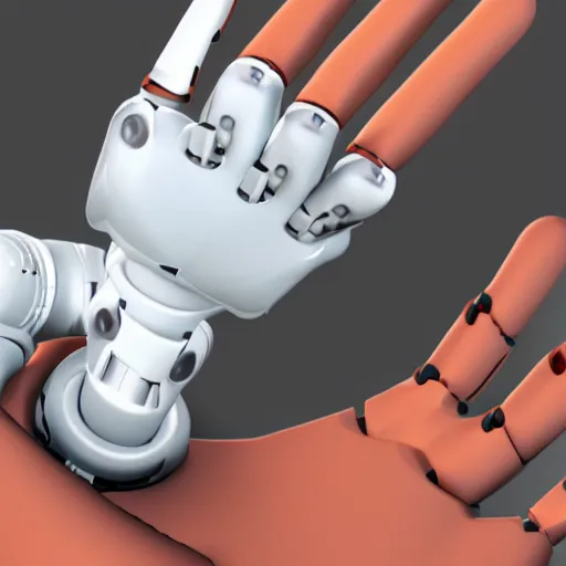 Prompt: piece of robotic hand, ultrarealistic