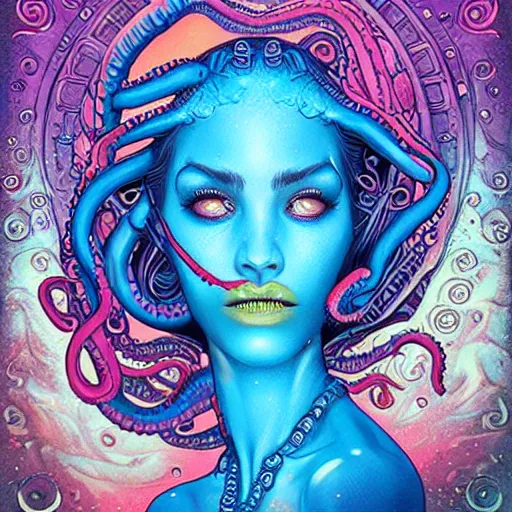 Prompt: underwater lofi scorn lovecraftian lovecraft mermaid portrait, octopus, Pixar style, by Tristan Eaton Stanley Artgerm and Tom Bagshaw.