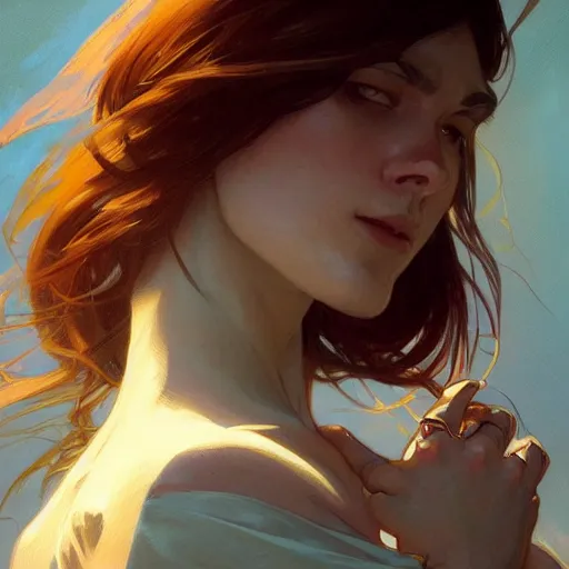 Prompt: digital character concept art by artgerm and greg rutkowski and alphonse mucha. wide open female mouth, close - up, defiant, light effect, 8 k, hyper detailed, intricate, elegant, digital painting, artstation, smooth, sharp focus