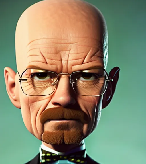 Prompt: very beautiful portrait of an extremely cute and adorable walter white as megamind, smooth, perfect face, fantasy, character design by mark ryden and pixar and hayao miyazaki, sharp focus, concept art, harvest fall vibrancy, intricate detail, cinematic lighting, hyperrealistic, 3 5 mm, diorama macro photography, 8 k, 4 k