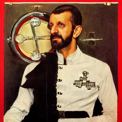 Image similar to portrait of Ringo Starr, by Norman Rockwell