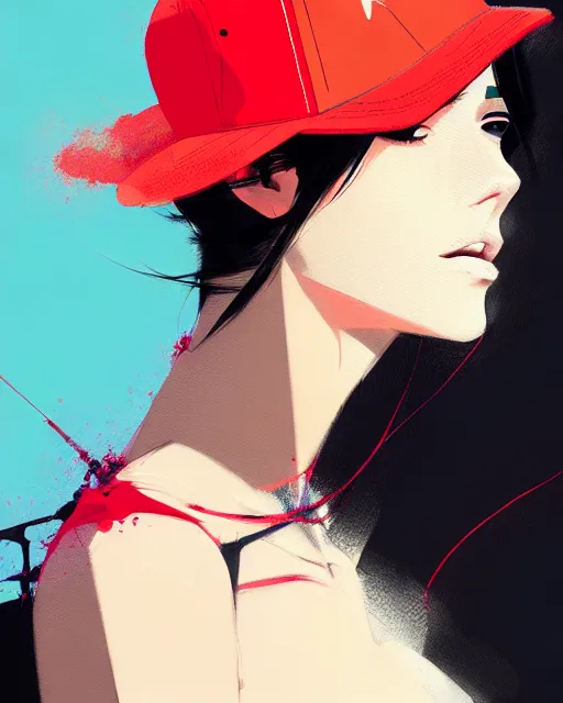 Image similar to a ultradetailed beautiful portrait panting of a stylish woman wearing a snapback, by conrad roset, greg rutkowski and makoto shinkai, trending on artstation