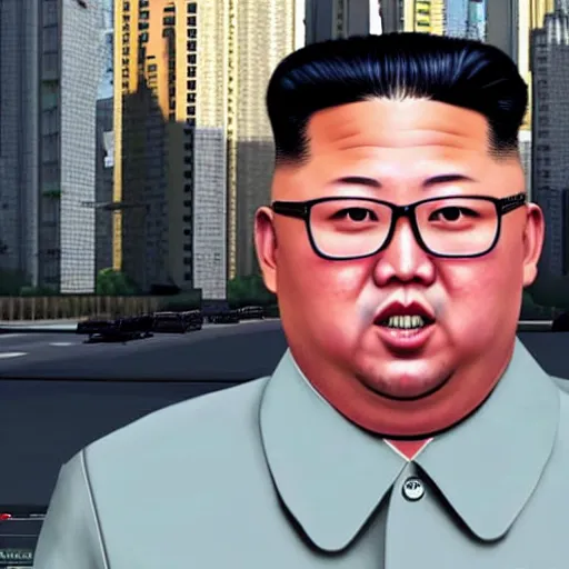 Prompt: kim jong - un in gta v