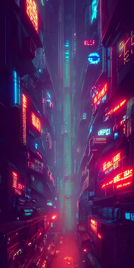 Image similar to epic cyberpunk arcade city : : blade runner, james guilleard, beeple, laurie greasley, dan mcpharlin : : ornate, dynamic, particulate, rich colors, intricate, elegant, highly detailed, centered, artstation, smooth, sharp focus, octane render, 3 d