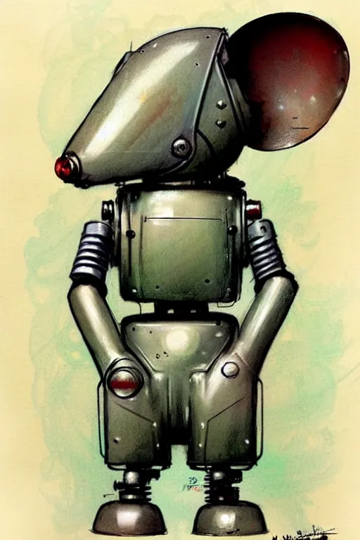 Image similar to ( ( ( ( ( 1 9 5 0 s retro robot mouse. muted colors. ) ) ) ) ) by jean - baptiste monge!!!!!!!!!!!!!!!!!!!!!!!!!!!!!!