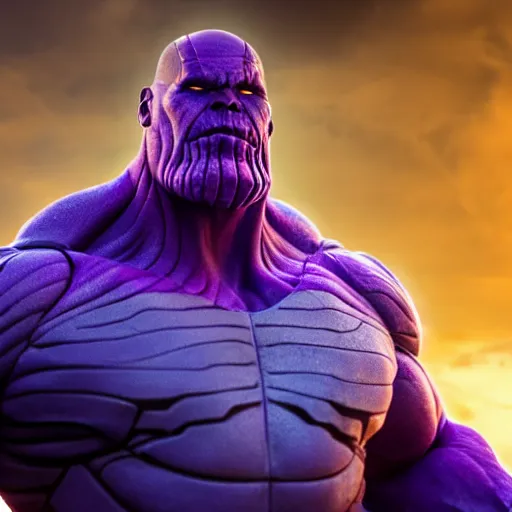 Image similar to thanos as a soccer ball, hyperrealistic, photography, cinematic lighting, award winning