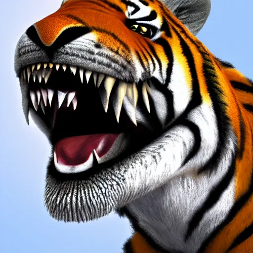 tigre dentro a escuro. 3d Renderização, 3d ilustração., ai