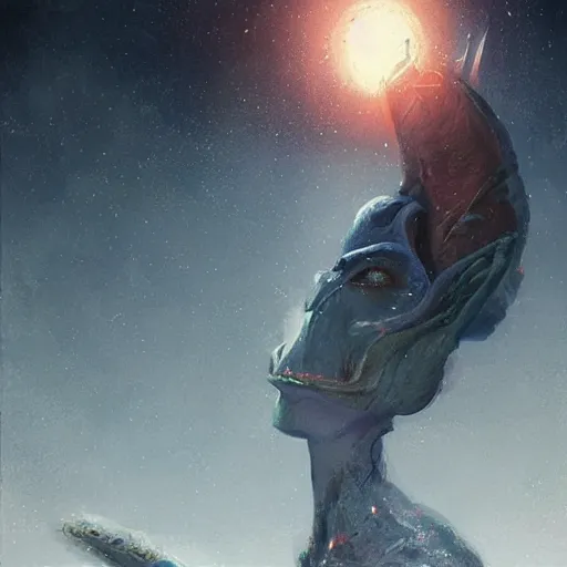 Image similar to the most beautiful alien being that ever existed - art by greg rutkowski