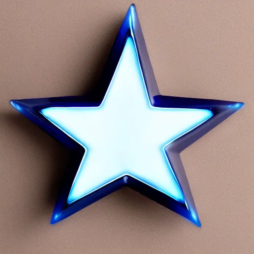 Image similar to dark blue glowing ceramic star shape, photograph