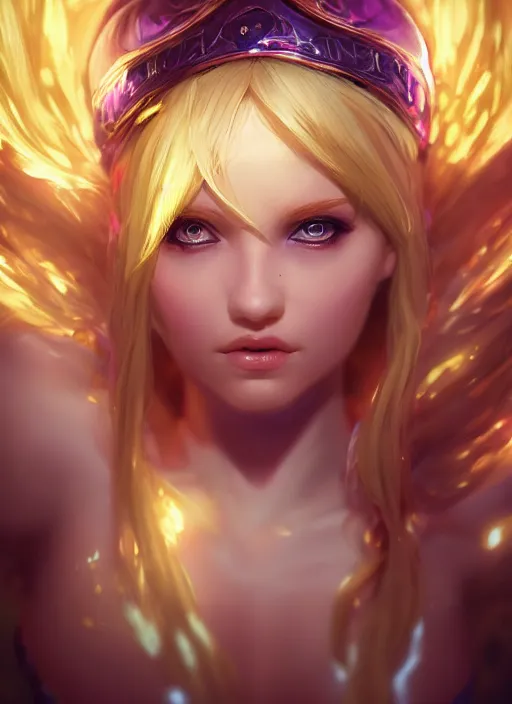 Prompt: lux, from league of legends, au naturel, hyper detailed, blondie, digital art, trending in artstation, cinematic lighting, studio quality, smooth render, fluorescent skin, unreal engine 5 rendered, octane rendered, art style by klimt and nixeu and ian sprigger and wlop and krenz cushart