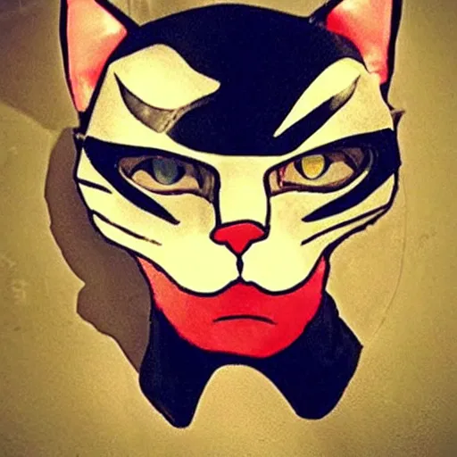 Prompt: catman, cat head, superhero