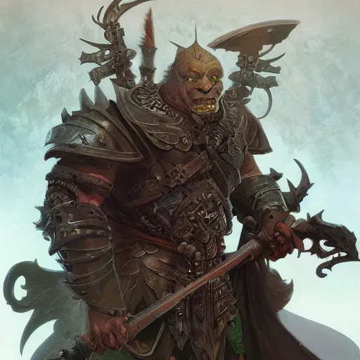 Prompt: Orc warrior, symmetrical, D&D character art, portrait, digital painting, Nekro, Peter Mohrbacher, Alphonse Mucha, Brian Froud, Yoshitaka Amano, Kim Keever, Victo Ngai, James Jean