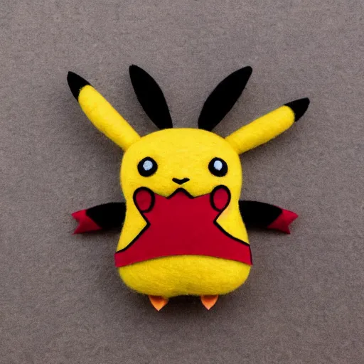 Prompt: a felt Pikachu