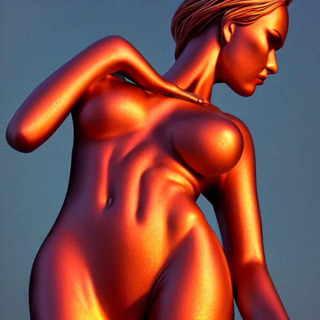 Prompt: thermal statue woman, highly detailed, 4 k, hdr, smooth, sharp focus, high resolution, award - winning photo, artgerm, photorealistic