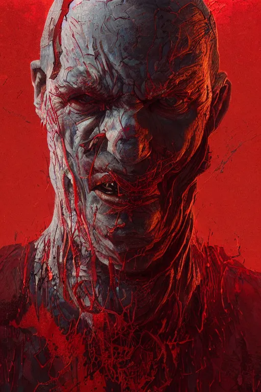 Image similar to Spirit of rage, face distorted by anger, red, disco elysium, highly detailed, digital painting, artstation, concept art, smooth, sharp focus, illustration, art by greg rutkowski and Wayne Barlowe and Zdislav Beksinski and Francis Bacon