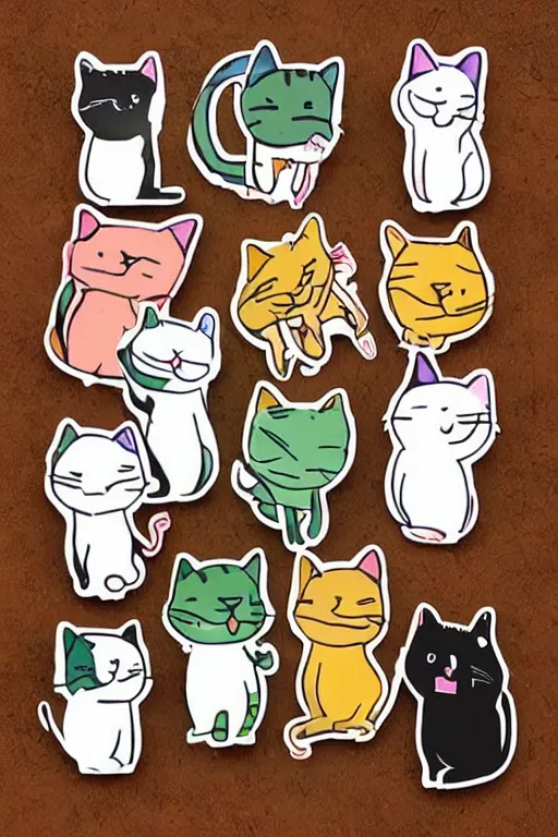 Image similar to a whatsapp sticker pack of cute cats