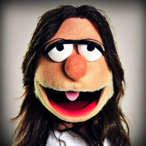 Prompt: dave grohl as a muppet. highly detailed felt. hyper real photo. 4 k.