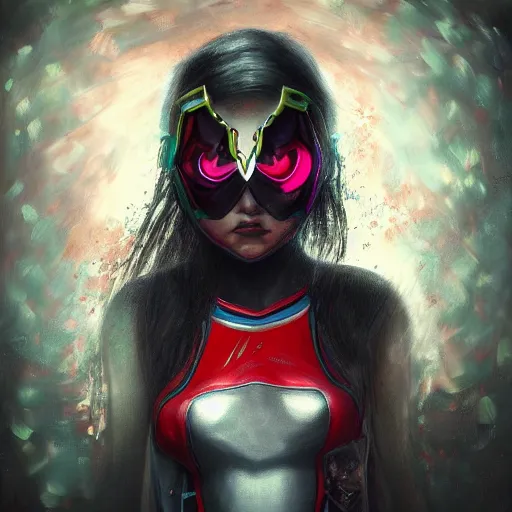 Prompt: realistic Portrait painting of young girl as Kamen Rider, made by Michaelangelo, horror psycho,physical painting, Sharp focus,digital art, bright colors,fine art, trending on Artstation, unreal engine.