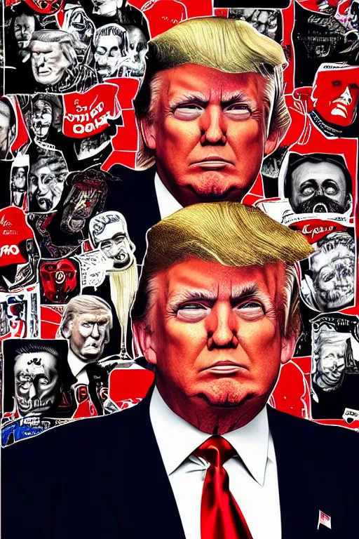 portrait of a badass Donald Trump with all the face | Stable Diffusion ...