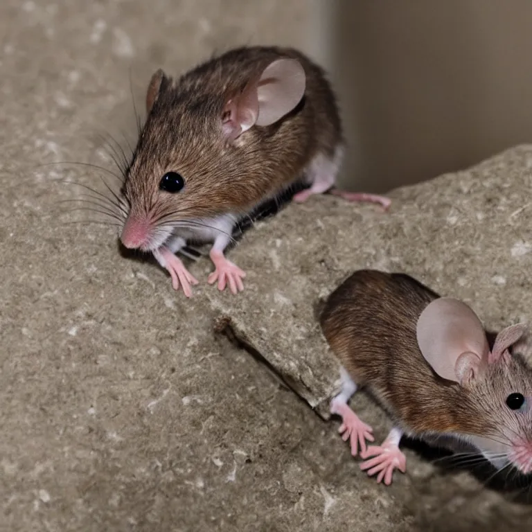 Prompt: mice laying their best plans