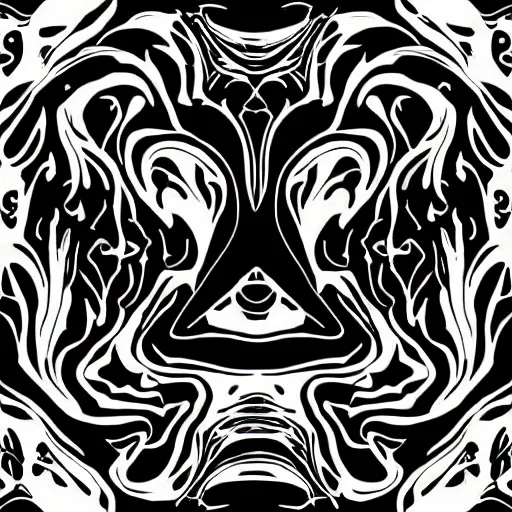 Image similar to inkblot. vector art, black on white.