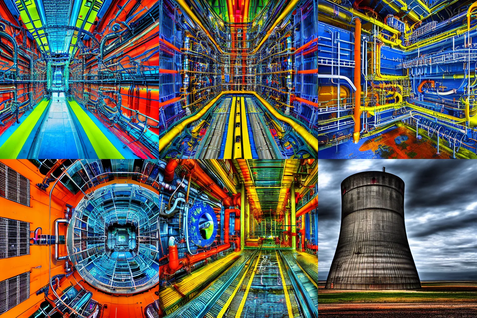 Prompt: photograph of a nuclear reactor, colorful, water reservoir, 4k, HDR