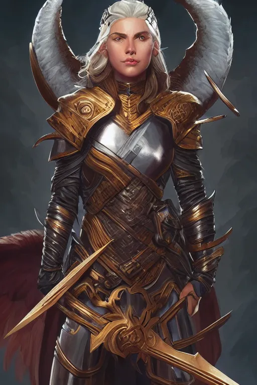 Image similar to amazon valkyrie athena, d & d, fantasy, portrait, highly detailed, headshot, digital painting, trending on artstation, concept art, sharp focus, illustration, art by artgerm and greg rutkowski and magali villeneuve