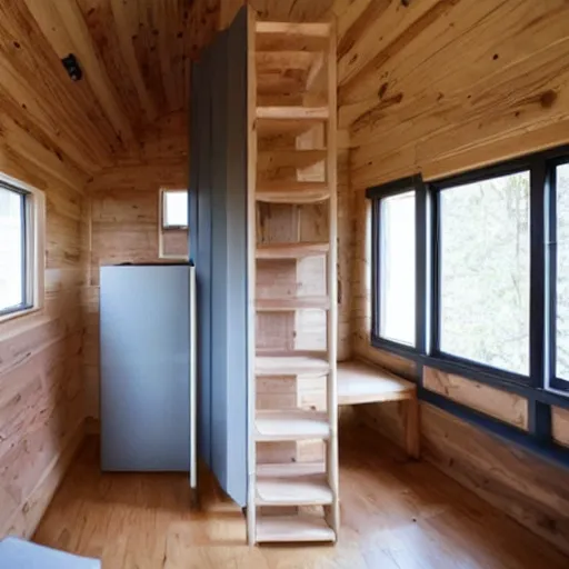 Image similar to brutalist tiny home