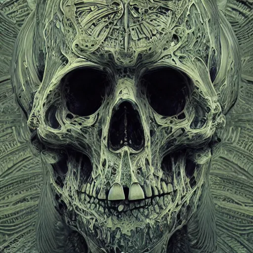 Image similar to portrait_of_a_melting_skull._intricate_abstract._intricate_artwork._by_Tooth_Wu_wlop_beeple_dan_mumford._octane_render_trending_on_artstat