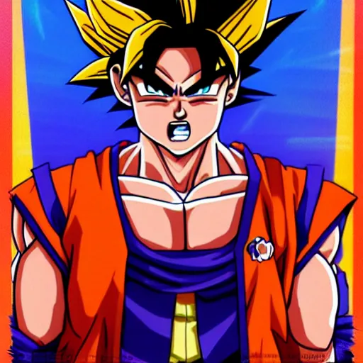 Image similar to portrait of goku from dragon ball wearing shades with michael jackson incredibly detailed, color, smooth, concept art, illustration,