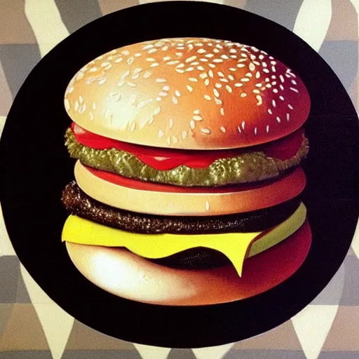 Prompt: mcdonalds big mac, painting by caravaggio