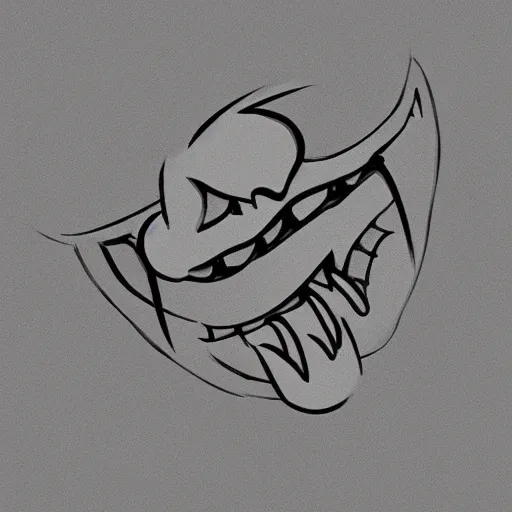 Prompt: fake smiles logo sharp teeth sketch