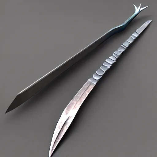 Prompt: Glaive, 3D render, fantasy weapon, long, sharp