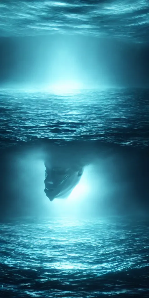 Prompt: cinematic shot the inside of the ocean, hyper realistic, mood lighting, fantasy, detailed face, highly detailed, super realistic, perfect lighting